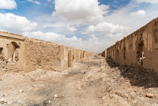 The abandoned and destroyed Lenghu town in Qinghai province, China