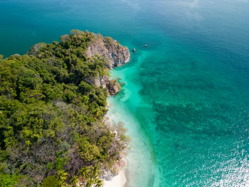 An aerial view of Quesera Beach, Puntarenas, Costa Rica