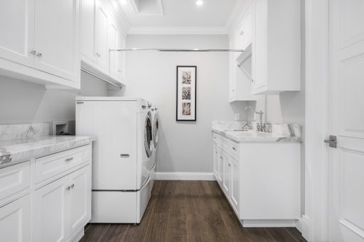A newly constructed laundry room in a home in Encino, California