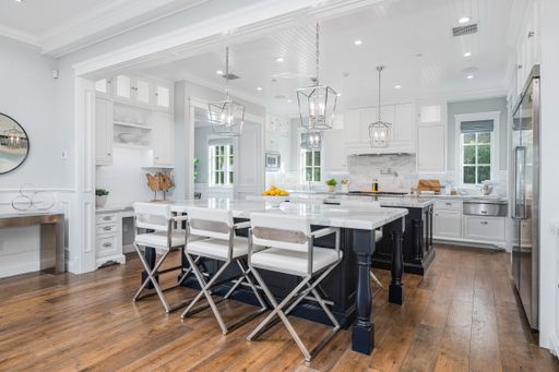 A contemporary kitchen in a new construction home in Encino, California