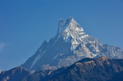 A scenic view of Annapurna massif of Gandaki Province, north-central Nepal