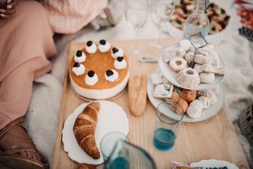 photographs of catering and decoration in nature.