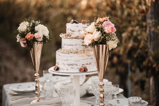 photographs of catering and decoration in nature.