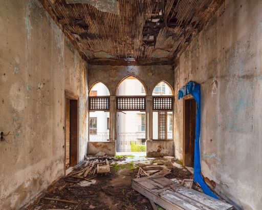 A port mansion damaged by the 2020 explosion in Beirut, Lebanon