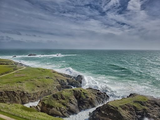 The Iroise sea, view from Saint Mathieu lighthouse, Brittany, France