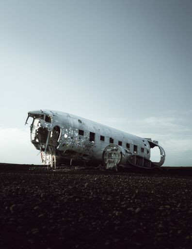 The wreck of the DC-3, abandoned for decades on the black sand beach of Solheimasandur in Iceland.
