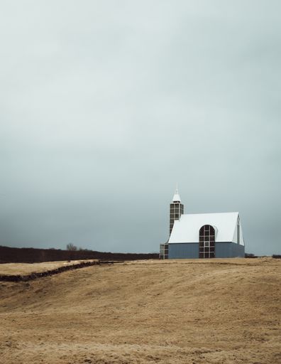 A church with redwood that blends perfectly into the decor, Iceland.