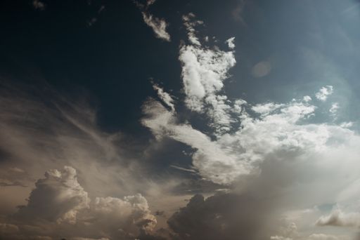 A low angle shot of a cloudy sky in the evening - great for wallpapers and backgrounds
