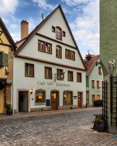 Charming medieval German architecture in the historic town of Rothenburg ob der Tauber