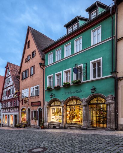 The historic old town of the medieval fairytale Rothenburg ob der Tauber in Germany