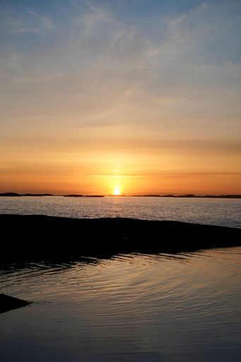 A majestic sunrise from a rest stop along the Atlantic Ocean Road on the northwest coast of Norway.