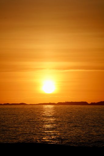 A majestic sunrise from a rest stop along the Atlantic Ocean Road on the northwest coast of Norway.