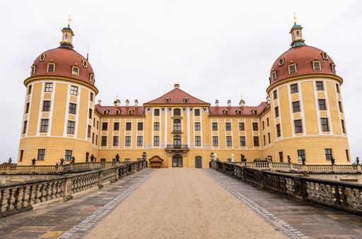 The gloomy sky over the A Moritzburg Castle