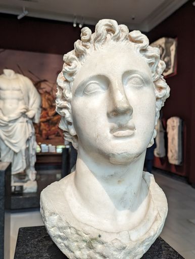 The Bust of Alexander of Macedonia exhibited at the Istanbul Archaeological Museum, Turkey
