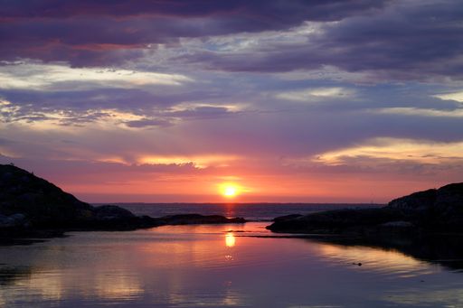 A scenic sunset view from the shore. Kristiansund, Norway