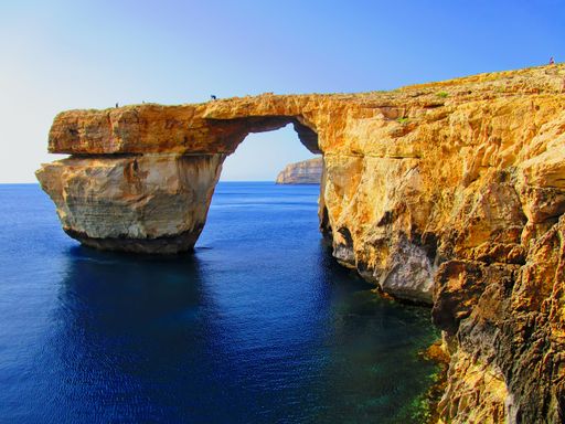 The Azure Window, a natural arch on the island of Gozo, Malta