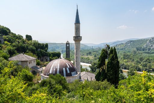 A scenic view of Pocitelj, Bosnia and Herzegovina on a sunny day