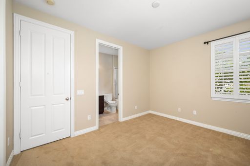 A neat and organized empty room ready for use