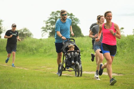 The runners captured competing at the Park Run event in Bushy Park, London