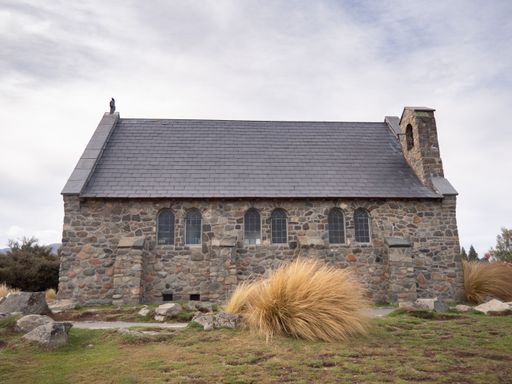 A side view of the Church of the Good Shepherd and surrounding nature, New Zealand