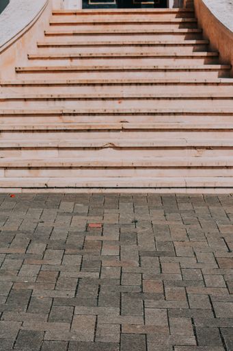 A vertical shot of stone stairs outdoor