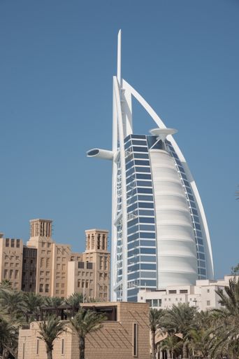 A vertical shot of Burj Al Arab hotel in Dubai