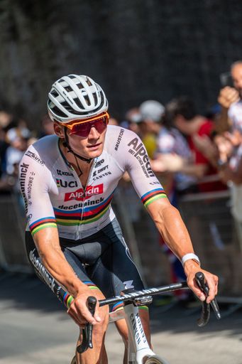 The cycling race in Bologna. Mathieu van der Poel
at Stage 2 Tour de France in Bologna, Italy