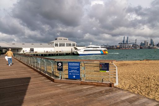 The ferry awaiting passengers in Devonport, Auckland, New Zealand in a winter morning