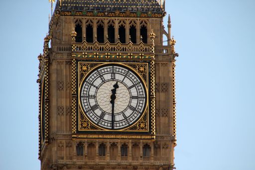 The iconic Big Ben clock tower in London on a clear day