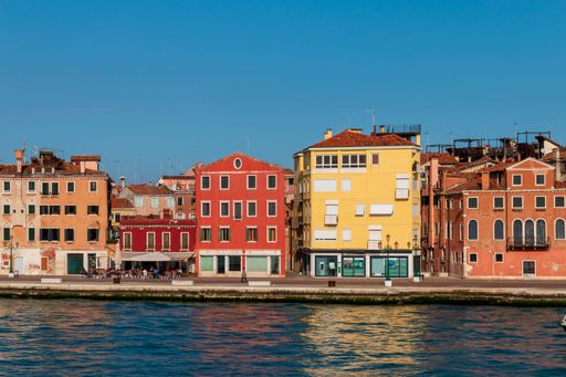 The iconic buildings of Venice at Piazza San Marco and the Punta Della Dogana in Italy