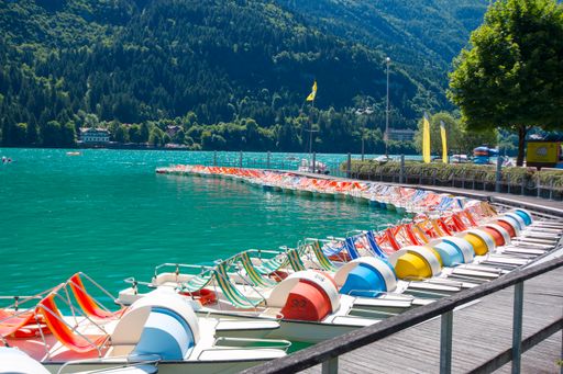 Paddle boats for hire on the lake
