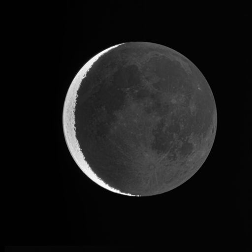 The moon showing the unilluminated side