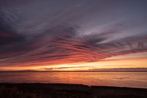 A beautiful scenery of winter Sunrise in the East of Iceland
