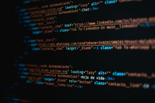 A closeup view of a computer programming language