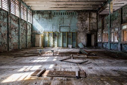 Abandoned Gymnasium decaying in Pripyat Chernobyl
