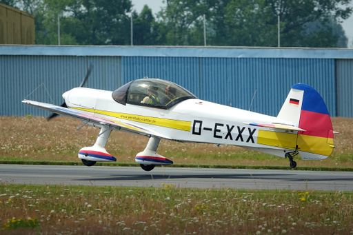 A German registered Van's RV-9 aerobatic plane at taking off in Wilhelmshaven, Germany