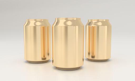 A 3D rendering of stickerless cans for cold drinks