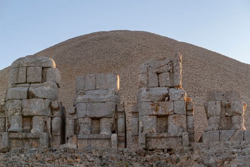 The ancient Nemrut mountain on a sunset
