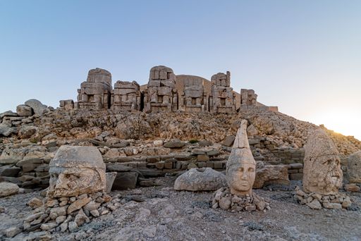 The ancient Nemrut mountain on a sunset