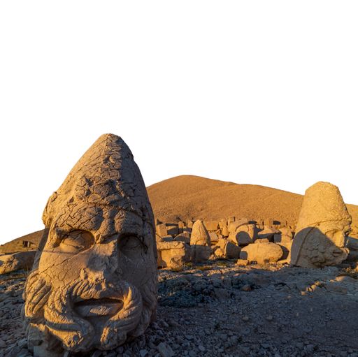 The ancient Nemrut mountain on a sunset