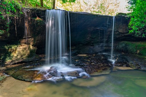 A scenic view of Henderson Falls Park in Toccoa, GA