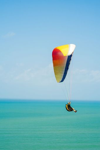Paragliding in Bukit Bubus, Besut Terengganu. Bukit Bubus is famous for the extreme sports due to its location near the beach.