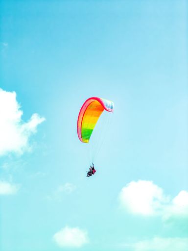 Paragliding in Bukit Bubus, Besut Terengganu. Bukit Bubus is famous for the extreme sports due to its location near the beach.