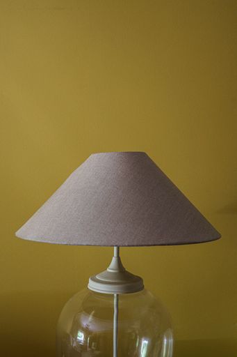 A vertical shot of a table lamp