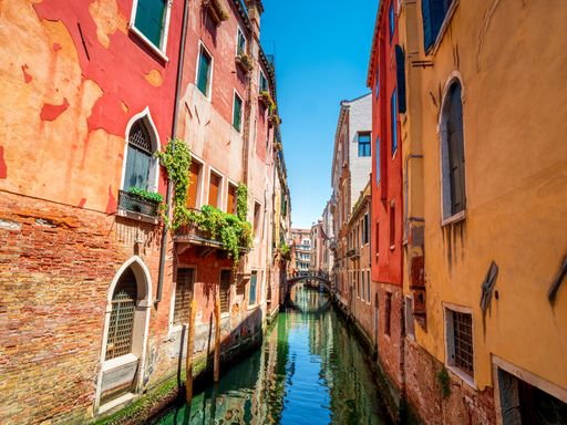 Venice City Shape with colorful bricked walls