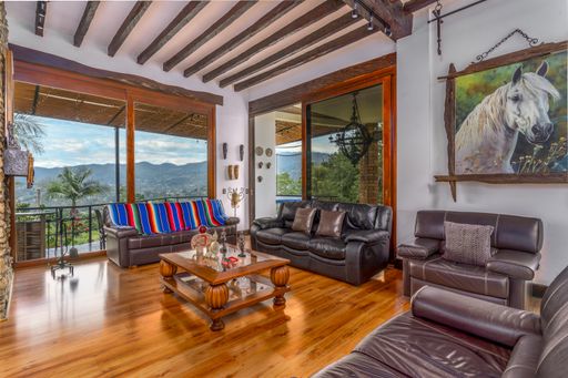 A beautiful fully furnished country house living room interior design