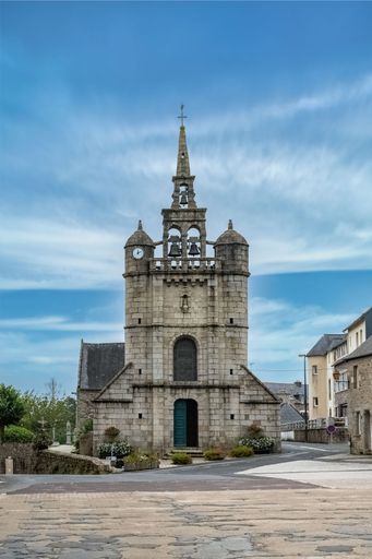 A scenic view of Saint-Jean-Baptiste church in Lezardrieux, Brittany