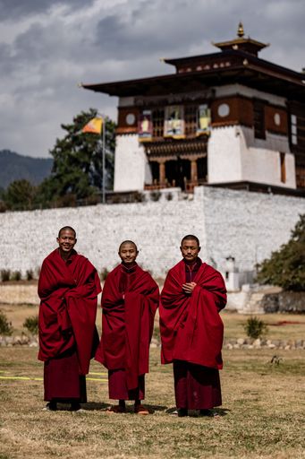 The young novice monks at the ancient Tibetan Buddhist Dechen Phodrang Monastery, Palace of Great Bliss