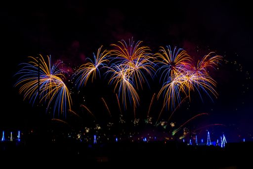 Traditional fireworks display on the eve of the feast of Our Lady of Mount Carmel, Zurrieq, Malta, known as tal-Karmnu, Shot during 2024 feast.