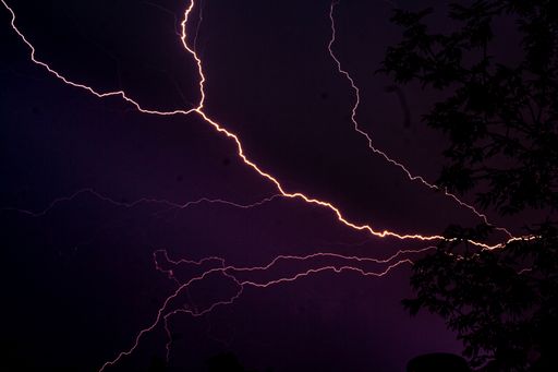 A beautiful shot of lightning at night for wallpaper and background